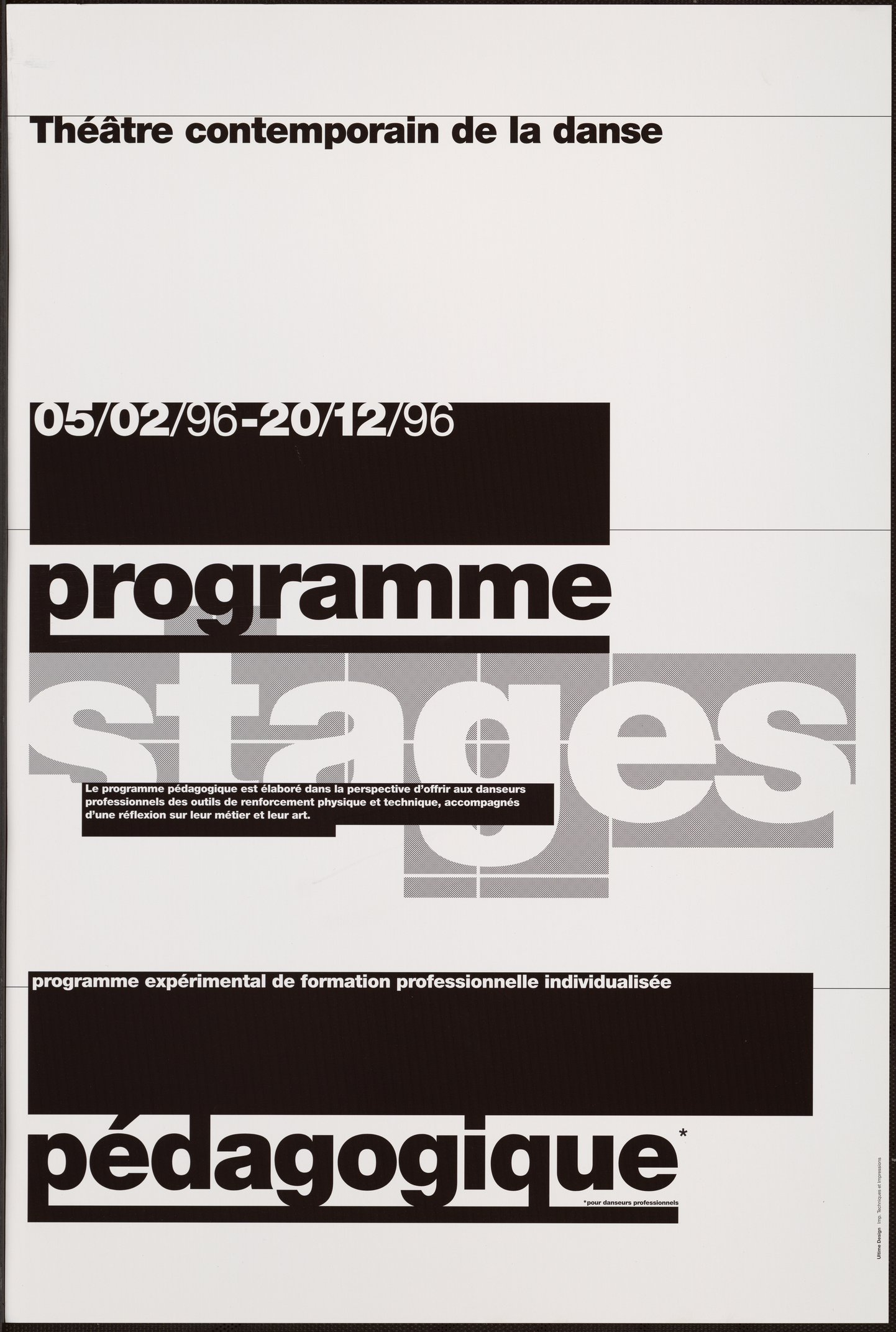Affiche du programme du programme pédagogique 1996