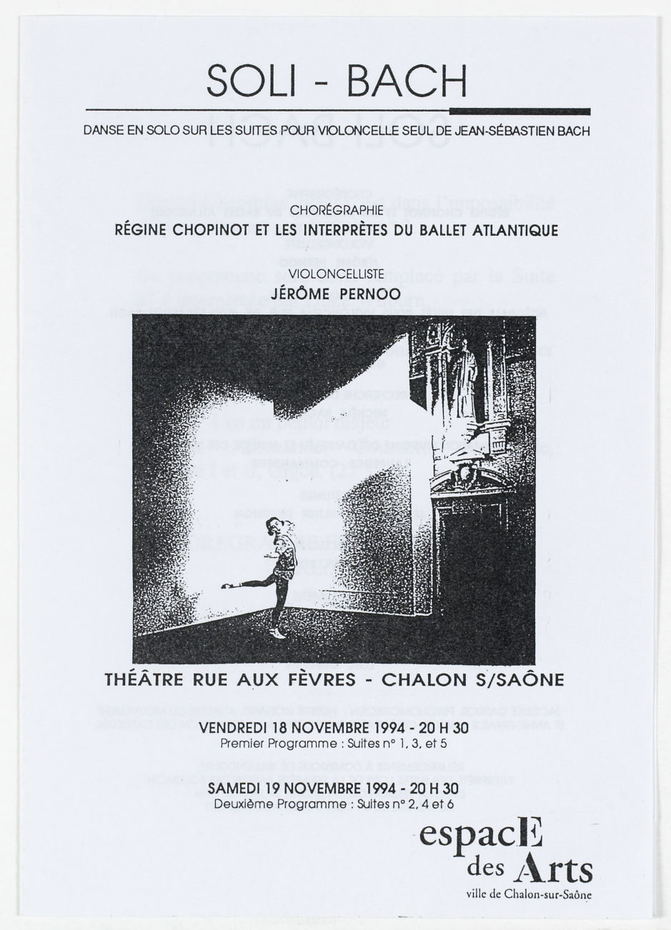  Feuille de salle de la deuxième version à Chalon-sur-Saône (novembre 1994)